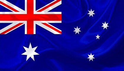 Australian Flag with Union Jack, Commonwealth Star, and Southern Cross on Blue Field