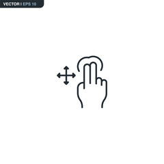 Two Finger Drag Gesture Icon