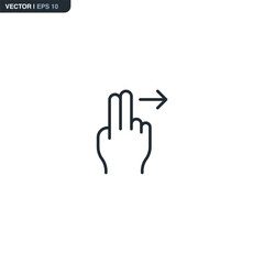 Fototapeta premium Two Finger Swipe Right Icon