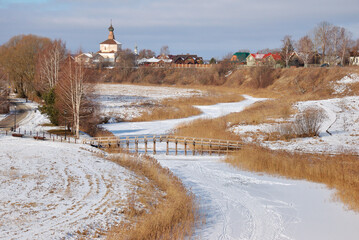 Suzdal, Russia, serene winter landscape
