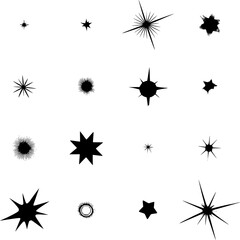 Abstract Starburst and Spark Icons without Background