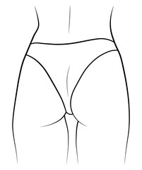 woman in a swimsuit, bikini panties, butt