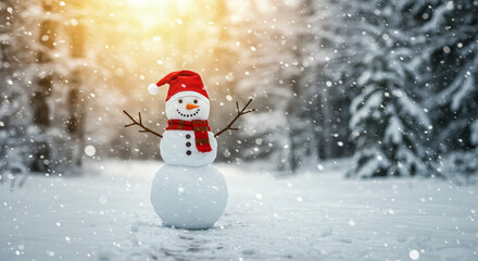 snowman with red hat