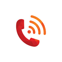Call logo wifi icon design vector. Phone and wifi logo design template.
