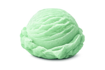 Mint ice cream scoop on a transparent background for your designs!