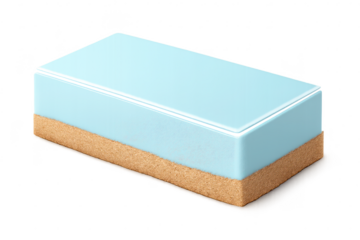 Isometric mousse cake with a transparent background vector design.