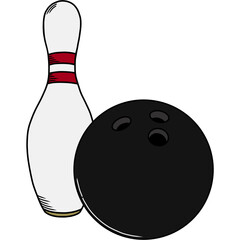 bowling ball and pin