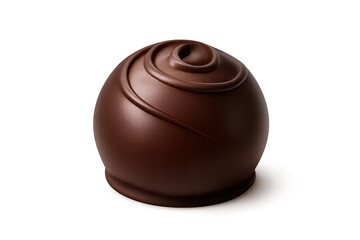 Delicious chocolate truffle candy with transparent background design art