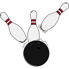 bowling ball and pins