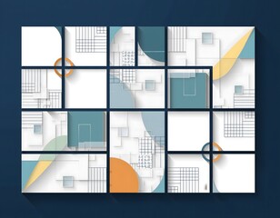 Modern Grid Based Agency Promotion Layout with Clean Modular Design and No Text Elements