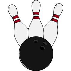 bowling ball and pins