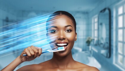 Oral Care Template Featuring Brushing Motion Lines for Dental Hygiene Awareness, Kids&rsquo; Education, and Friendly Clinic Design