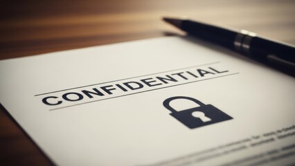 A document marked "CONFIDENTIAL" with a lock icon and pen
