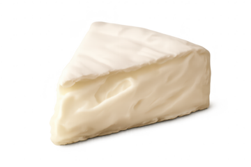 Delicious brie cheese wedge, transparent background product photography