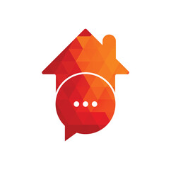 Chat home vector logo design. Speak home logo design template.