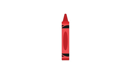 A single red crayon stands upright, its tip pointed upward, against a white background