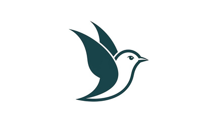Fototapeta premium Abstract illustration of a stylized bird in flight, with flowing lines