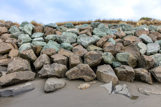 Coastal Rock Wall with different colors