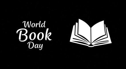 World Book Day celebration with open book icon and text