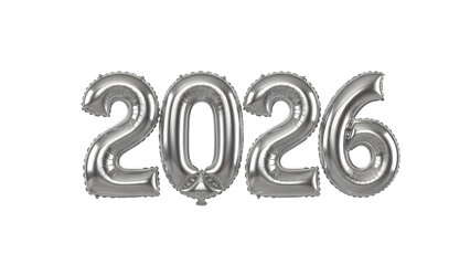 Happy new year 2026 celebration background with shiny silver numbers