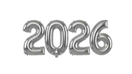 Happy new year 2026 celebration background with shiny silver numbers