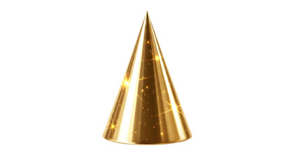 Golden new year cone decoration for festive celebrations