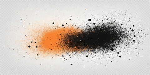 Abstract grunge background with black ink splats and a wet texture of rain drops on a glass window creating a dirty liquid paint pattern