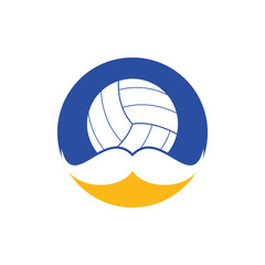 Strong volleyball vector logo design. 