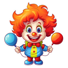 Colorful Clown Cartoon Illustration Design Concept