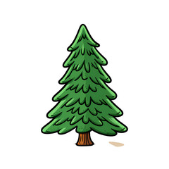Charming Fir Tree in Basic Doodle Art