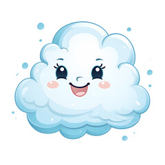 Adorable Smiling Cloud Baby Kawaii Character