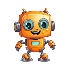 Charming Child-Like Robot Toy Smiling Happily