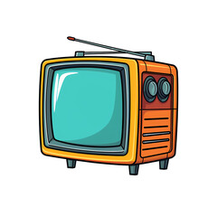 Vintage Television Cartoon Illustration in Color