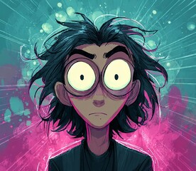 Intense gaze: Capturing the raw emotion of a person's intense look, highlighting the internal struggle, capturing a moment of profound psychological tension.