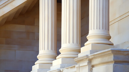 Elegant architectural columns stand as a testament to enduring design and structural integrity. The fluted surfaces and solid bases exude timeless sophistication.