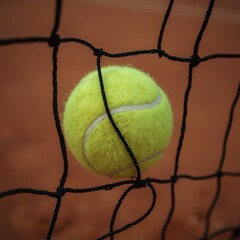 tennis ball on the net