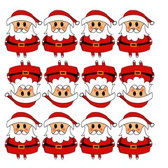 Grandfathers Frost pattern New Year's picture joy and fun many characters illustration digital Christmas happy. A man with a beard and a red hat. A belt on a fur coat