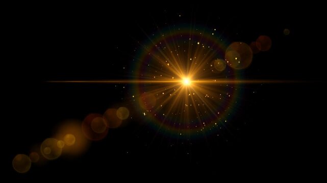 sun light rays golden dust glitter shining stars bokeh lights,lens flare alpha channel animation, new year and christmas,isolated social media motion design element