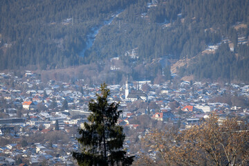Ausblick auf Innenstadt von Garmisch