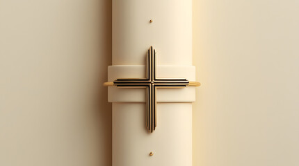 a cross sign embossed on skin color object 