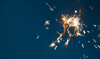 38 years celebration festive background made with Bengal fires in the form of number Thirty eight.