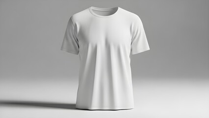 Clean White Front-Facing T-Shirt Mockup with Realistic Fabric Folds
