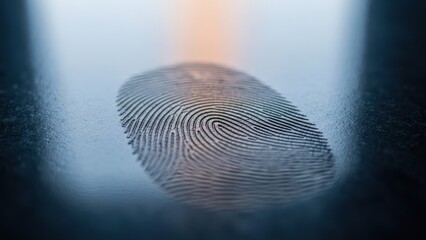 Macro image of a fingerprint with subtle orange light