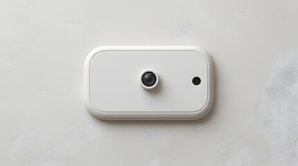 a switch board fixed on wall with off white background 