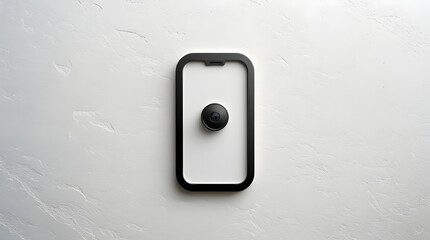 a switch board fixed on wall with off white background 