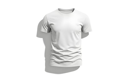 Minimal Premium White T-Shirt Mockup Isolated for Commercial Advertising