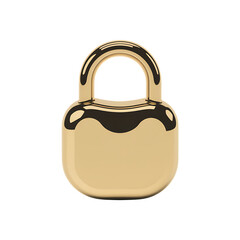 Shiny Golden Padlock Icon on Black Background security safety