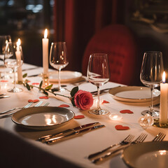 Elegant romantic table setting