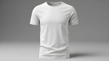 Studio Shot Blank White T-Shirt Mockup with Realistic Material Texture
