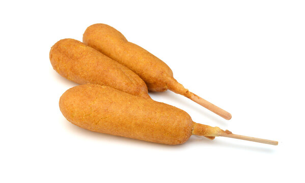 Organic Corn Dog on white background 